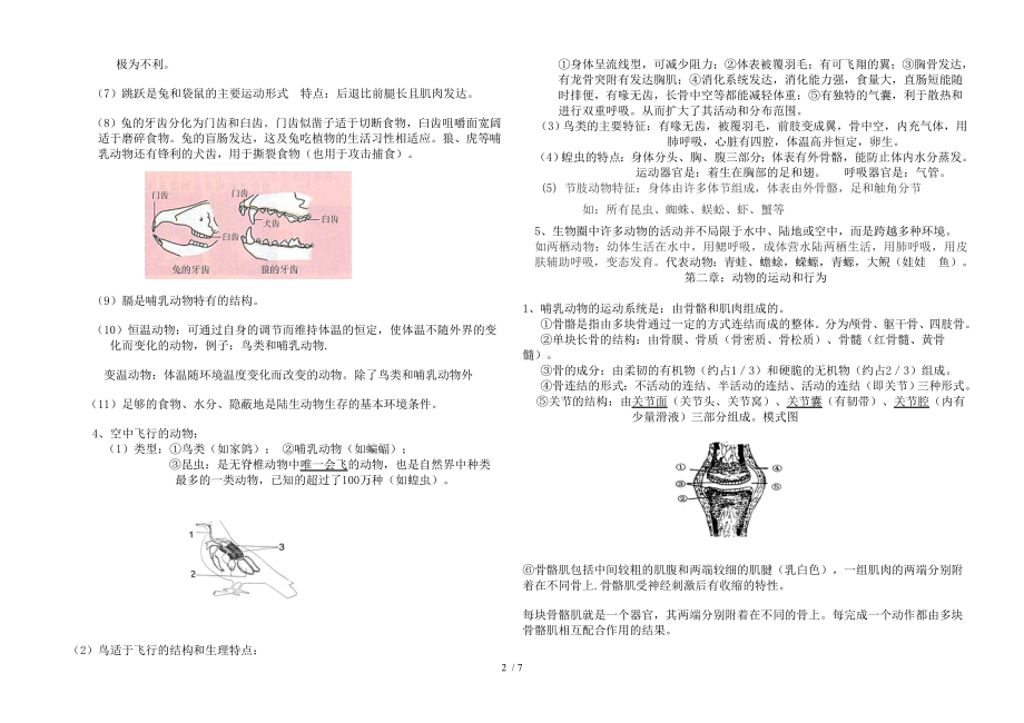 人教版生物八年级上册提纲2012年.doc_第2页