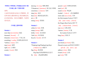 外研社三年级起小学英语六年级上册下册单词表含音标.doc