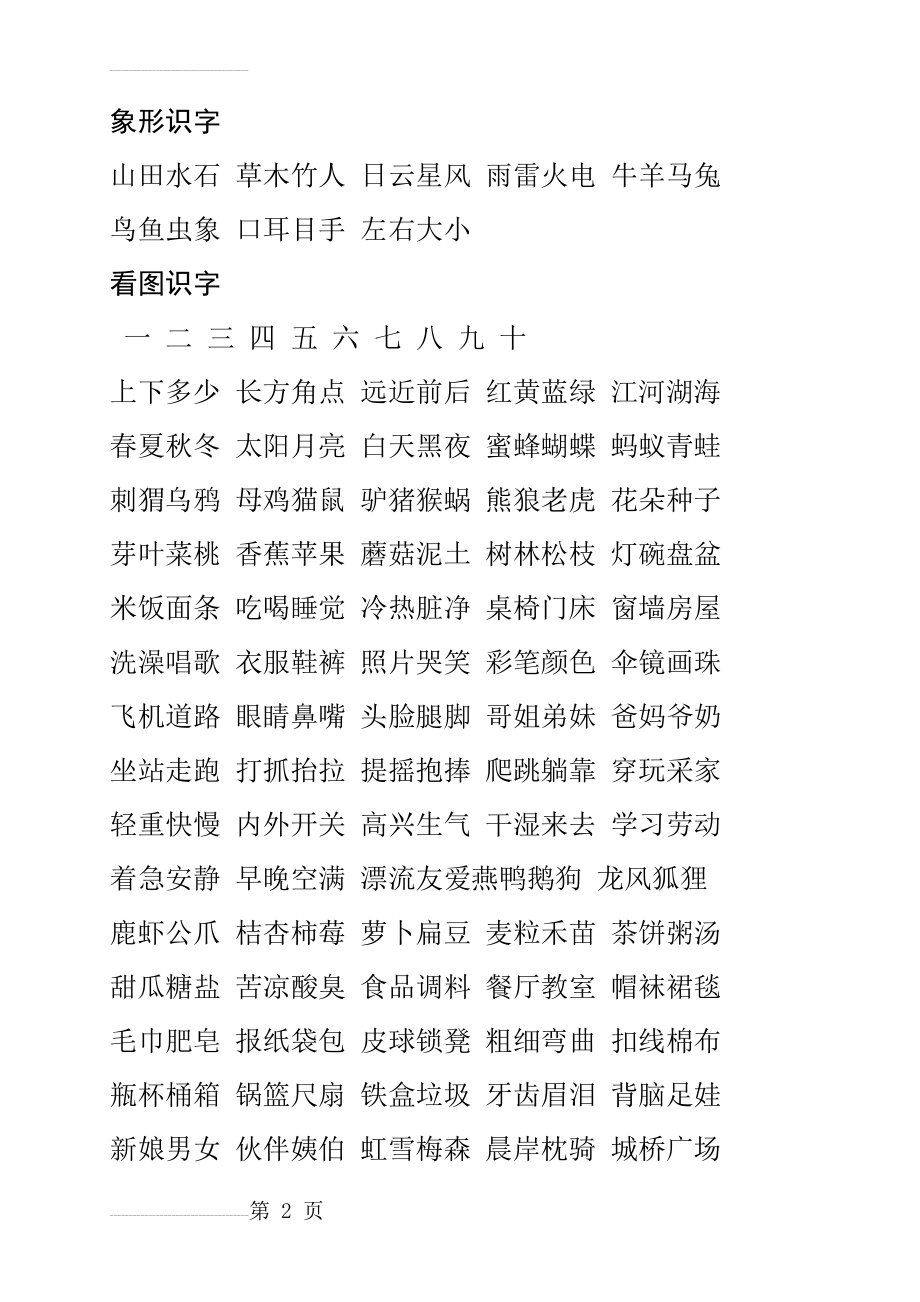 儿童500常用字快速认字表(6页).doc_第2页