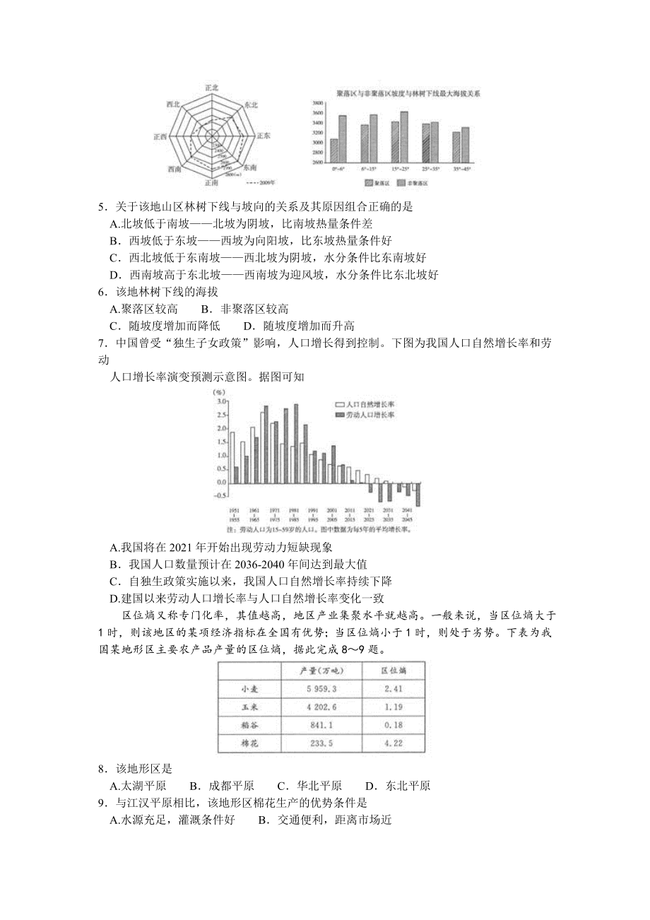 山东省德州市2016届高三下学期二模考试文综地理试题.doc_第2页