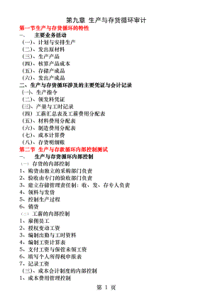 第九章生产与存货循环的审计.docx