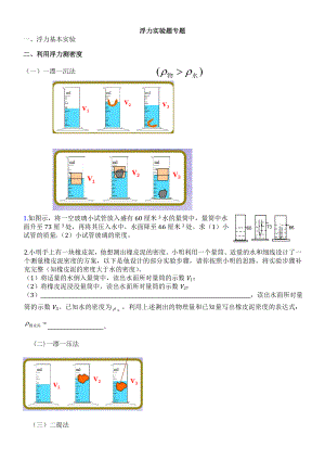 初中物理中考浮力实验设计题专题.doc