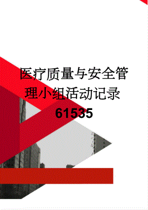 医疗质量与安全管理小组活动记录61535(9页).doc