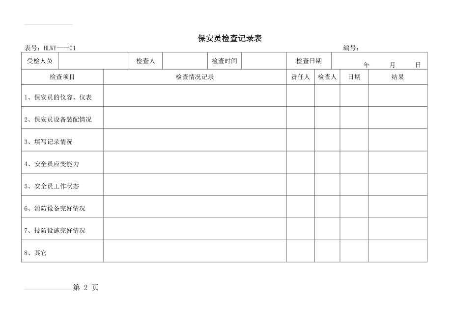 保安员服务质量检查记录表(2页).doc_第2页