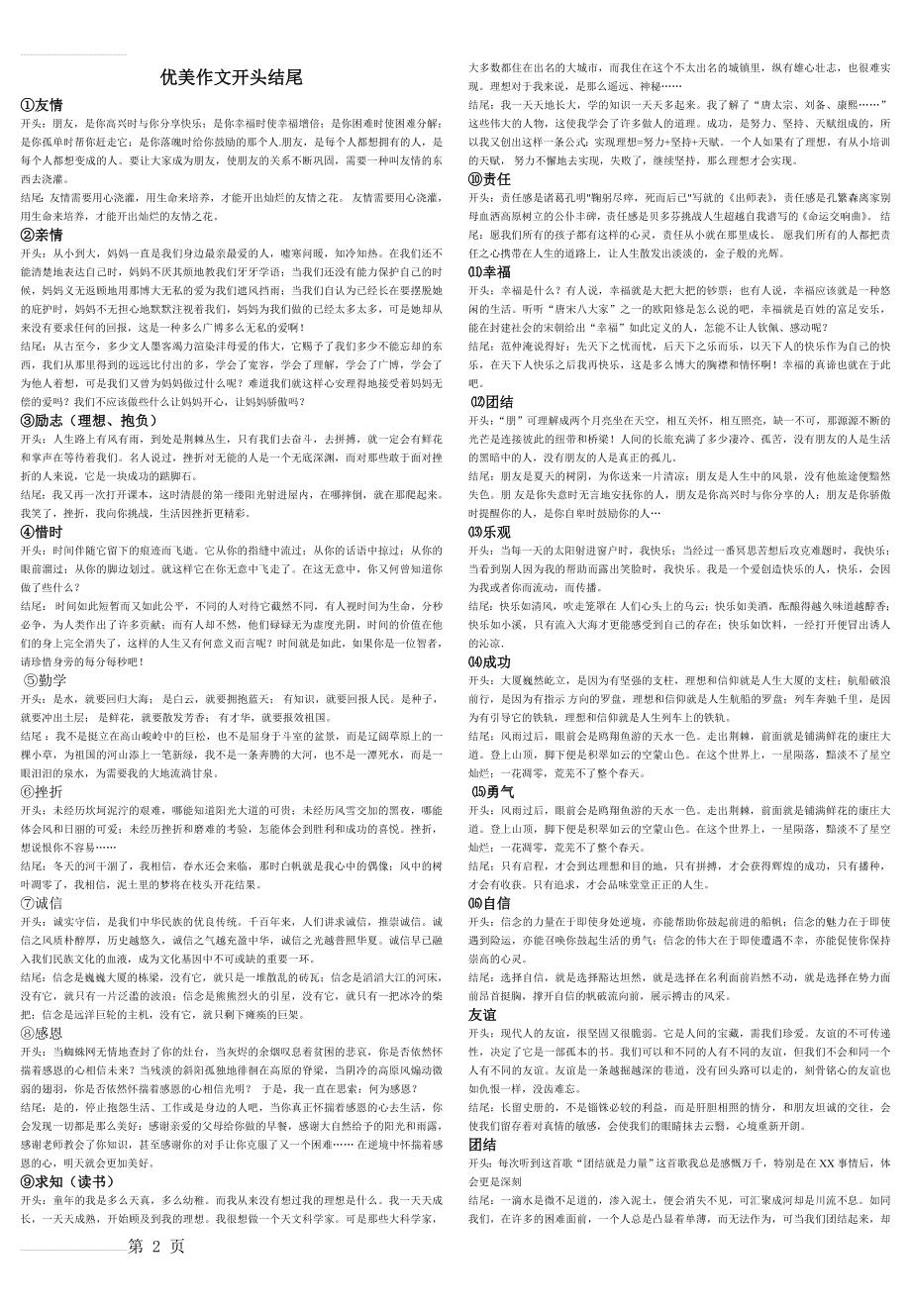 初中语文优美作文开头结尾(3页).doc_第2页