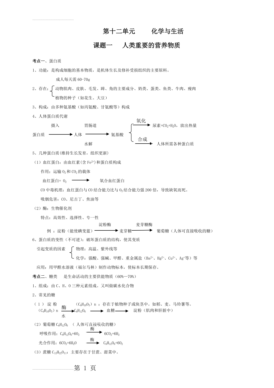 初三化学与生活知识点详细总结(5页).doc_第2页