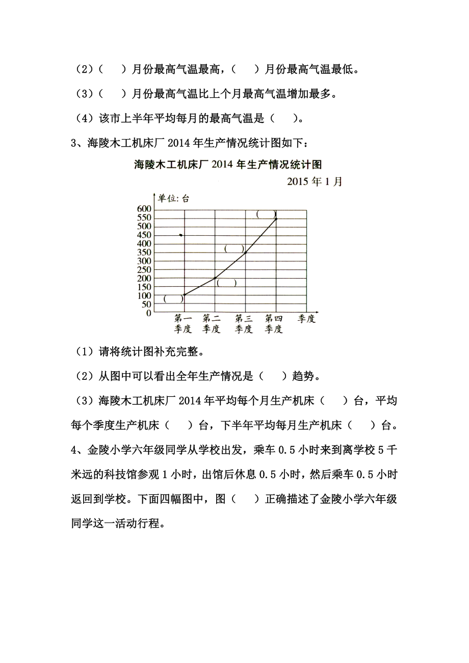 最新苏教版-五年级数学-下册第二学期-课堂补习辅导练习题-作业设计-第二单元--第1课时--单式折线统计图.doc_第2页