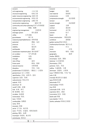 土木工程专业英语- 复习重点词汇(8页).doc