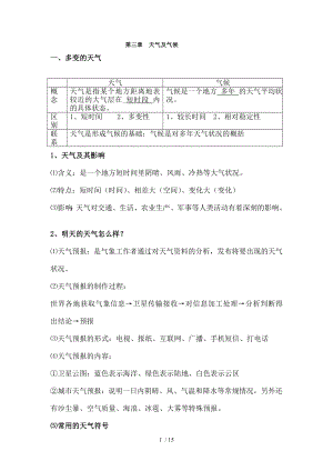 初中地理总复习——气候、世界主要的气候类型.doc