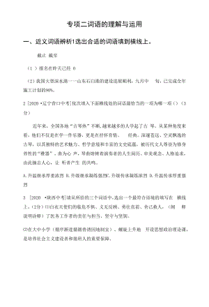 部编人教版八年级上册初中语文 专项二 词语的理解与运用.docx