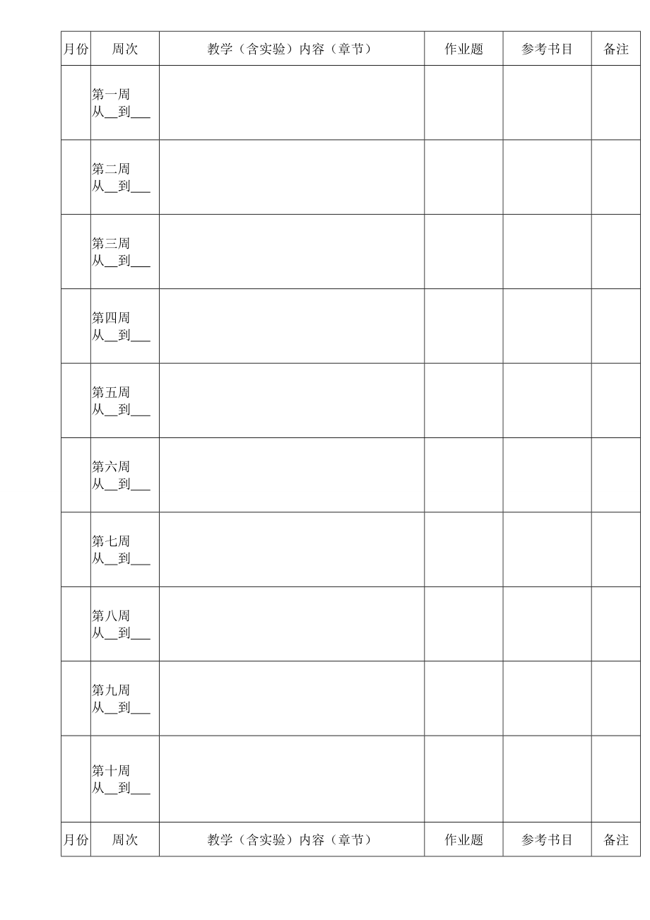 教学进度表模板.doc_第2页