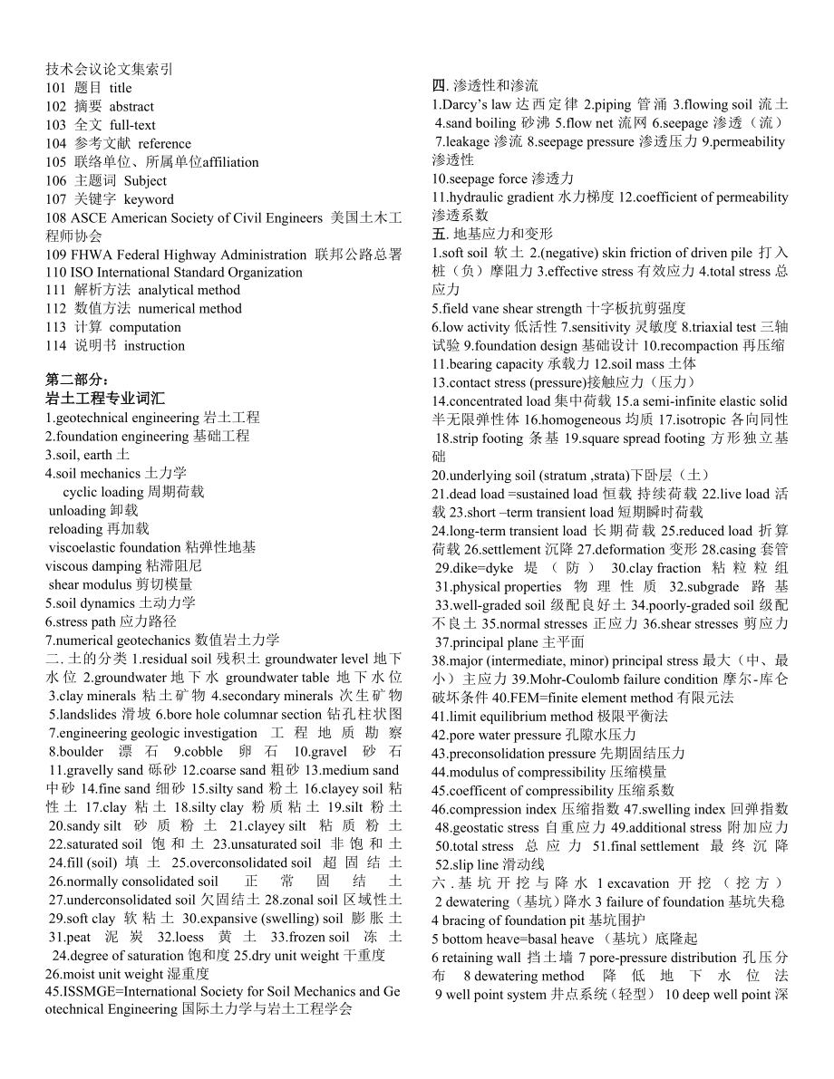 土木工程专业英语词汇整理版.doc_第2页