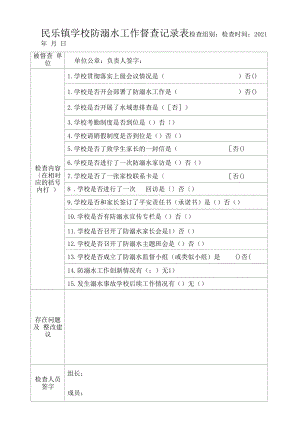 2022年学校防溺水工作督查记录表.docx