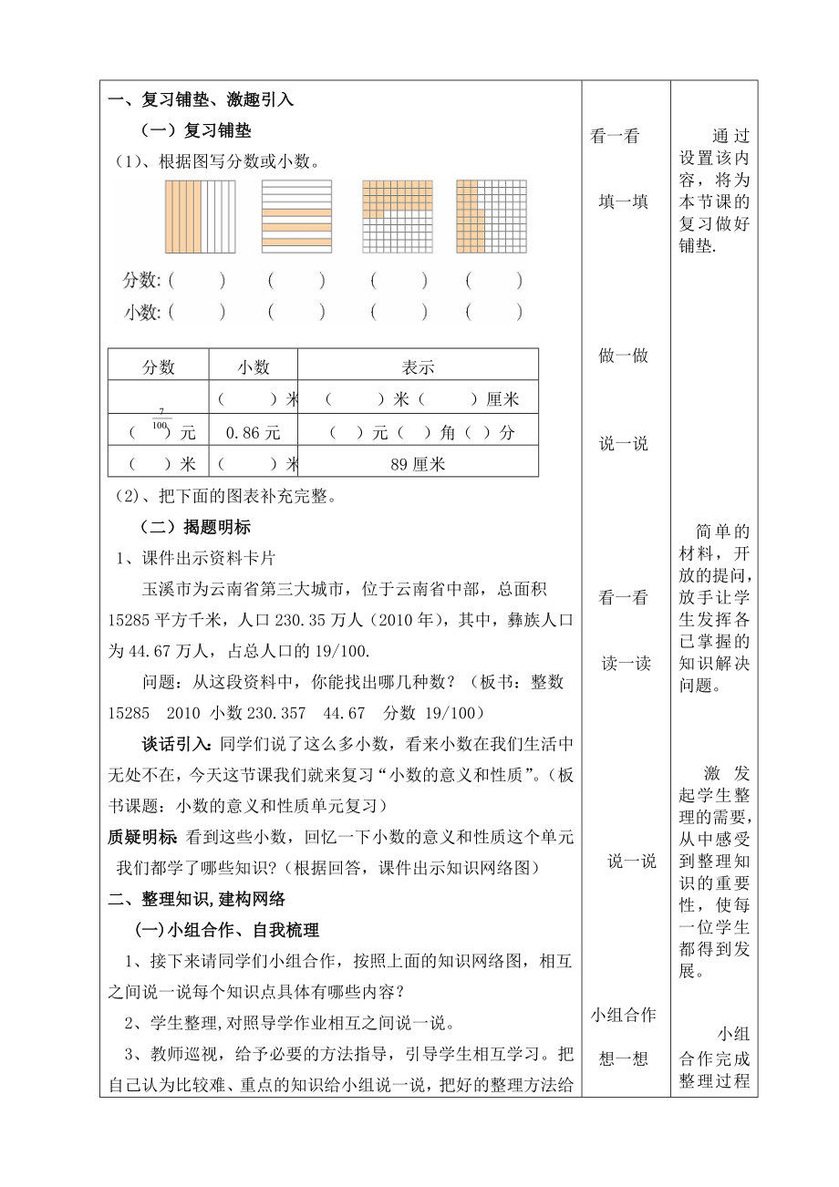 小数的意义与性质复习课教学设计.doc_第2页