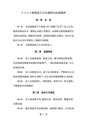 担保有限公司员工行为准则与纪律程序.docx