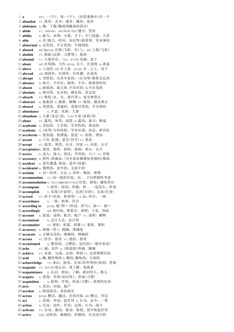 2018考研英语大纲5500词汇表.doc_第1页