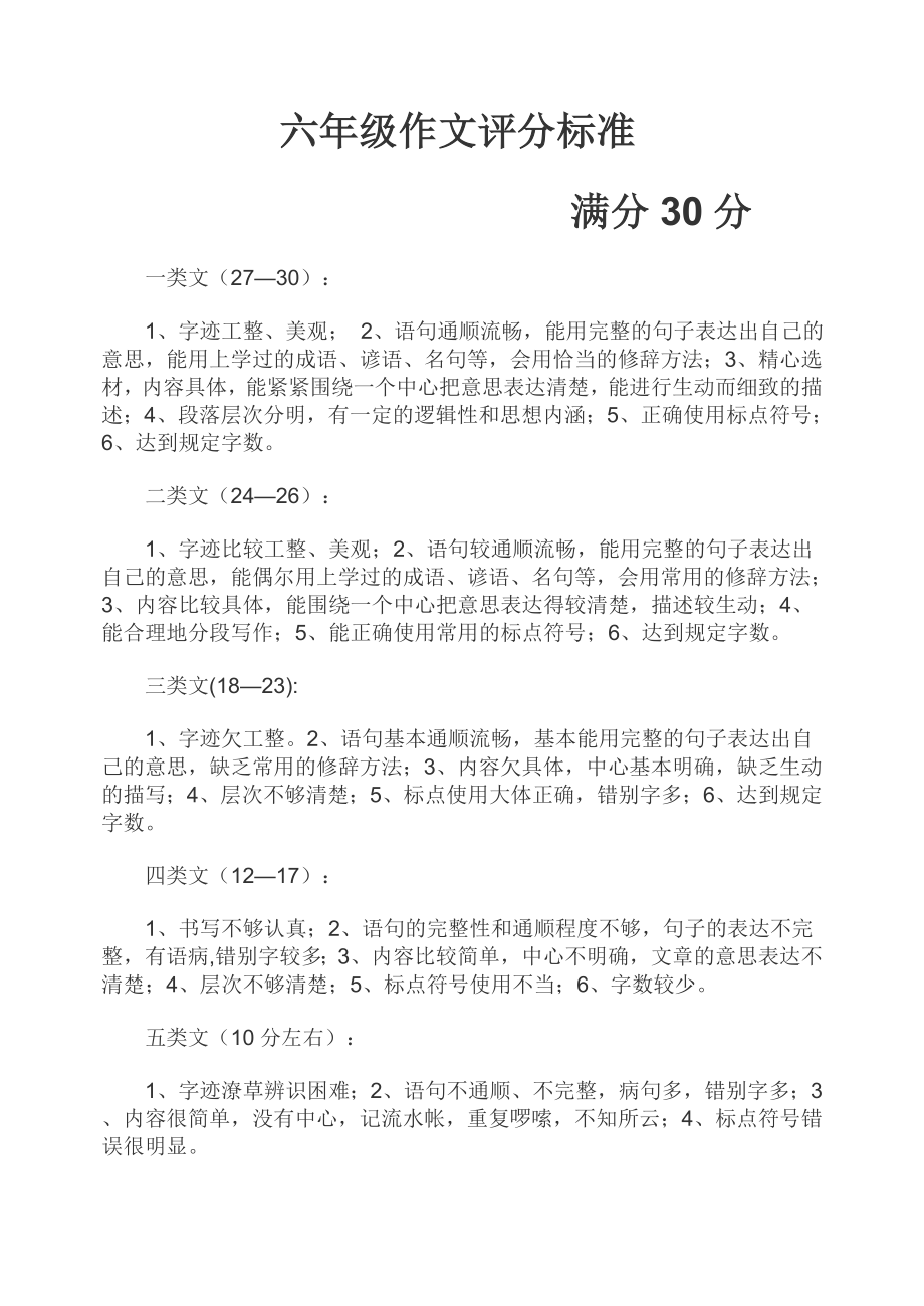 六年级作文评分标准.doc_第1页