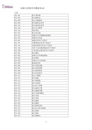 医学专题一ICD10儿科.docx