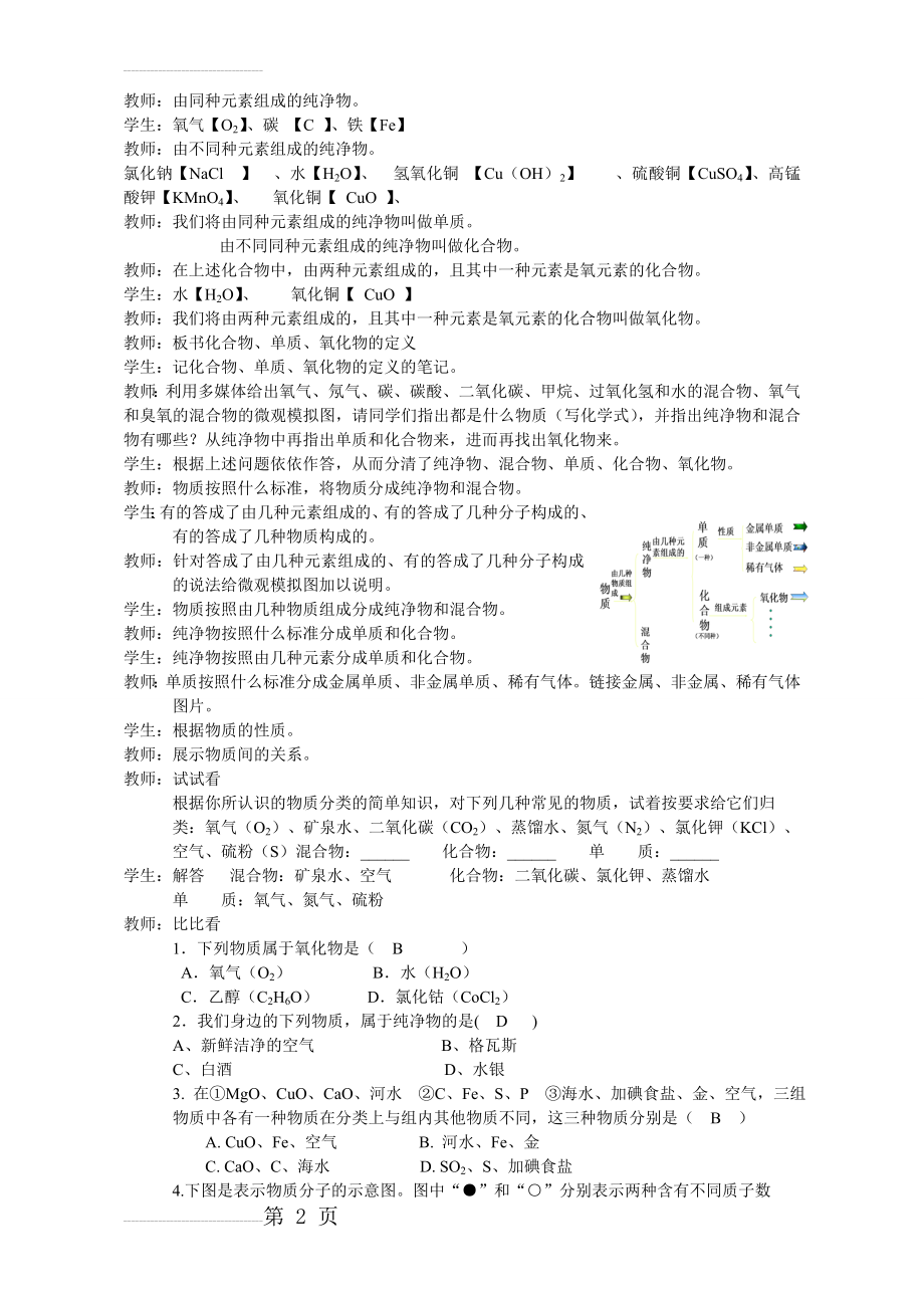 初中化学物质的分类课题教案(22页).doc_第2页