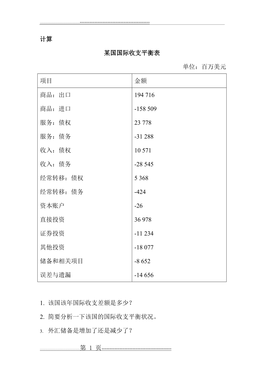 国际收支平衡表计算(2页).doc_第1页