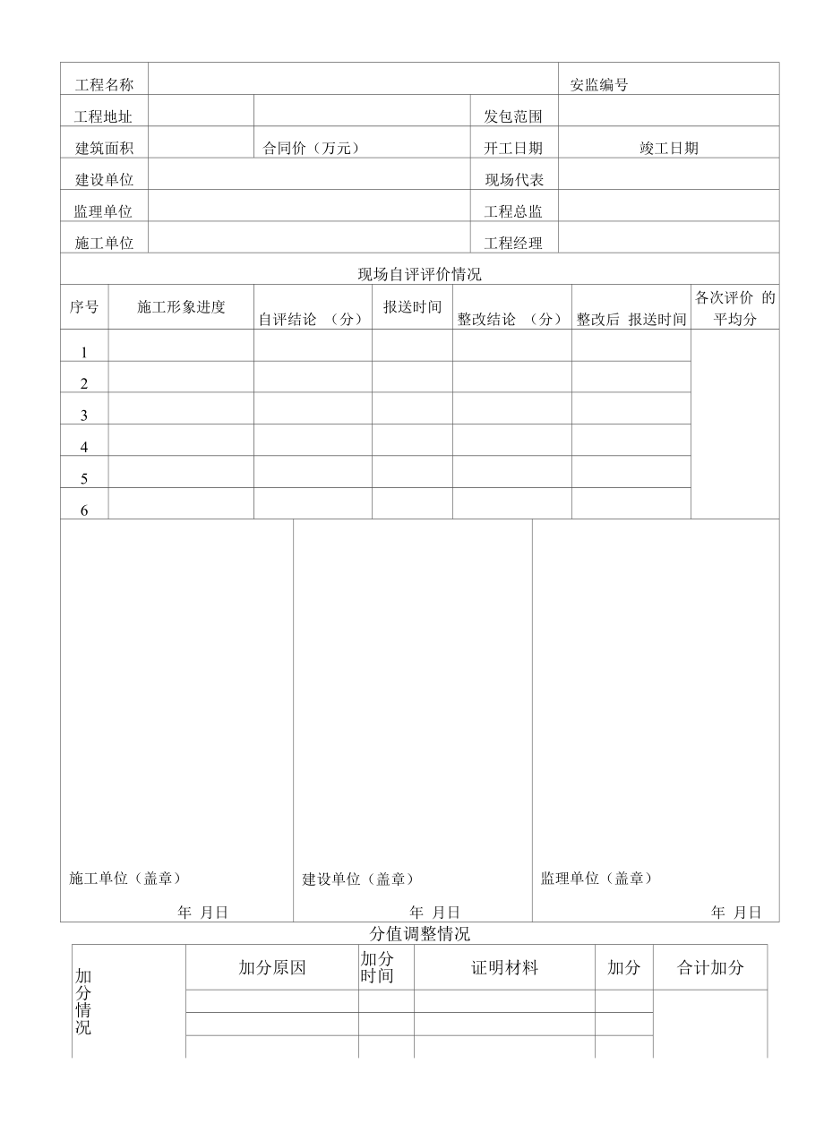 建设项目安全文明施工评价及费率计取表.docx_第2页