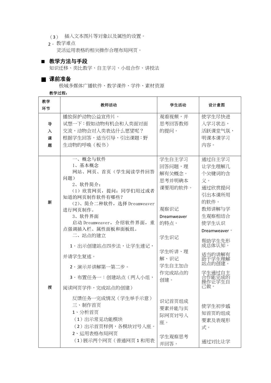 创建站点制作首页教学设计及反思.doc_第2页