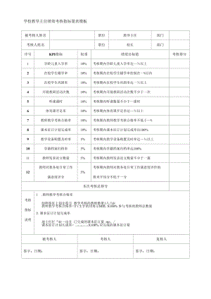 学校教导主任绩效考核指标量表模板.docx