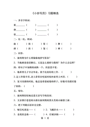 小抄写员习题精选.docx