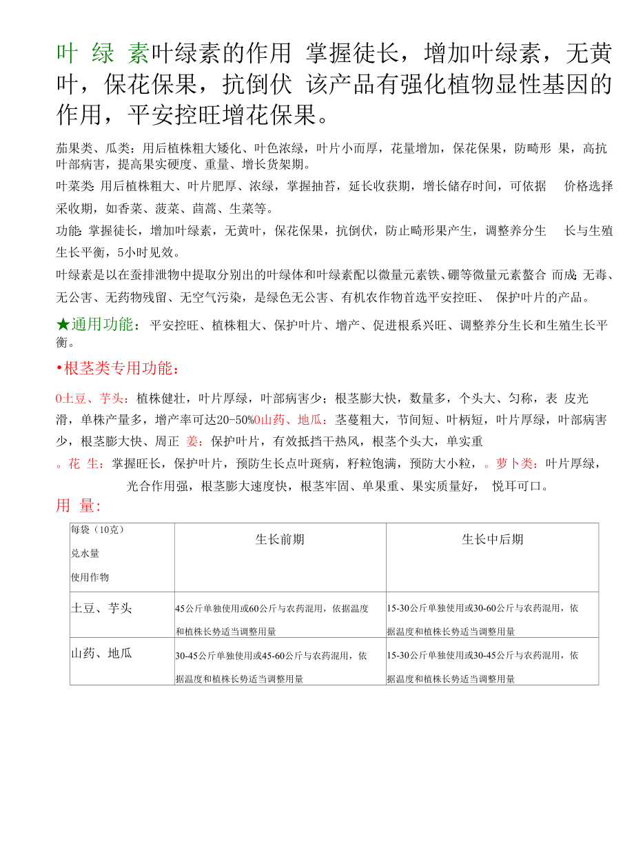 叶绿素在农作物控旺上的详细使用资料.docx_第1页