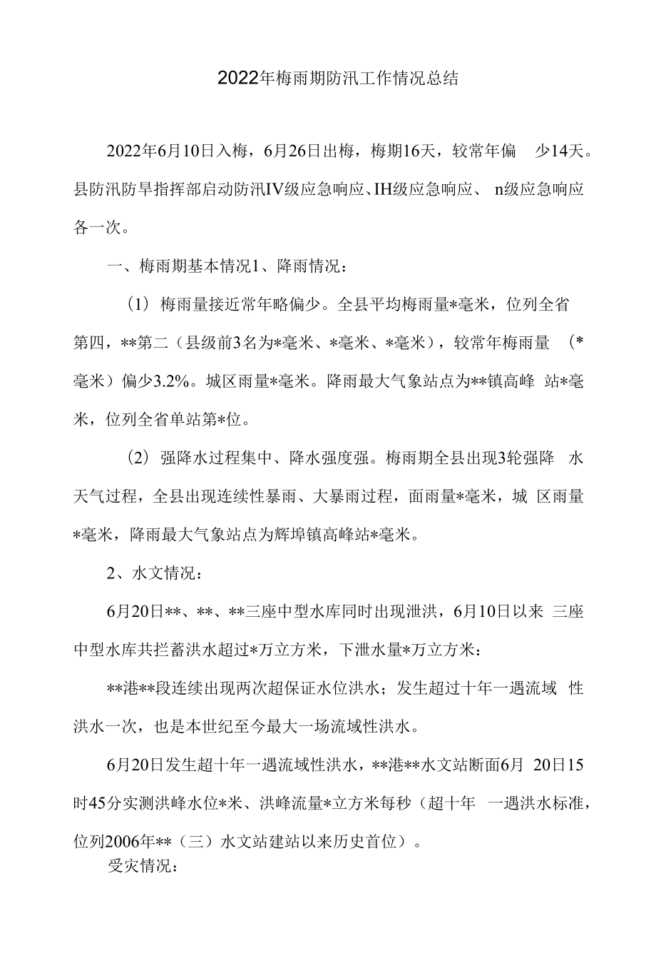 2022年梅雨期防汛工作情况总结.docx_第1页