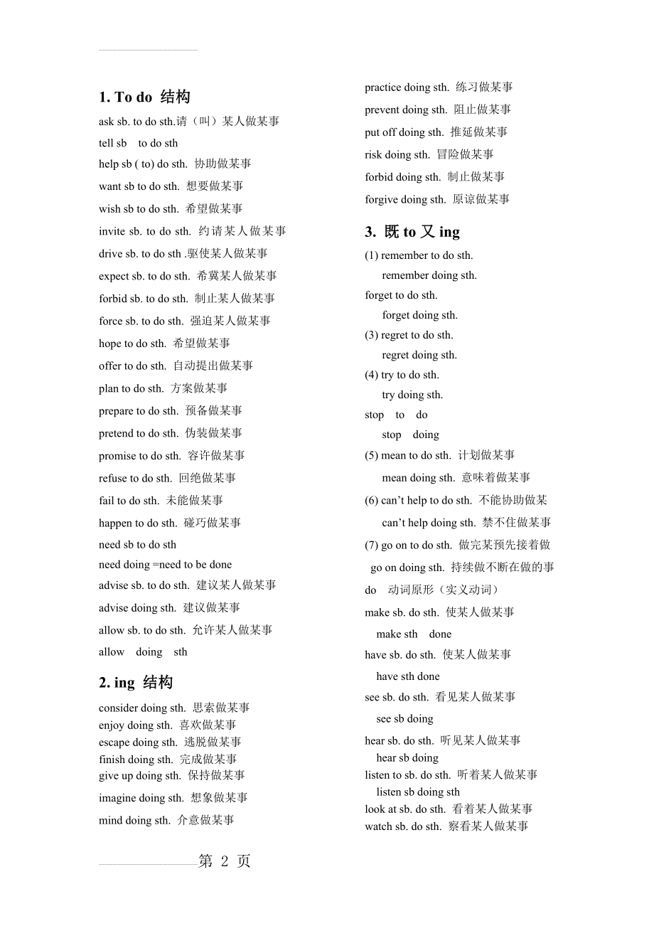 初中英语重点短语-固定搭配(5页).doc_第2页