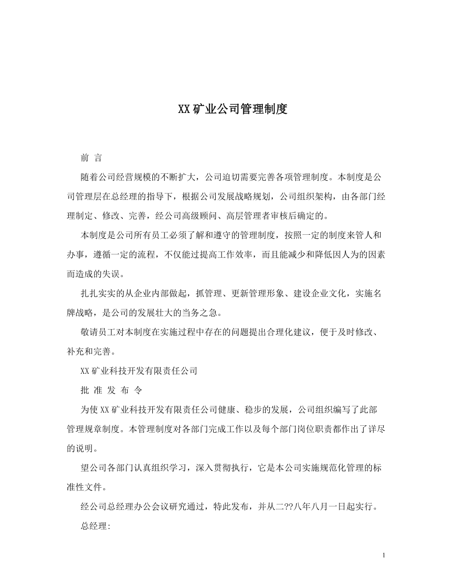 矿业公司管理制度.doc_第1页