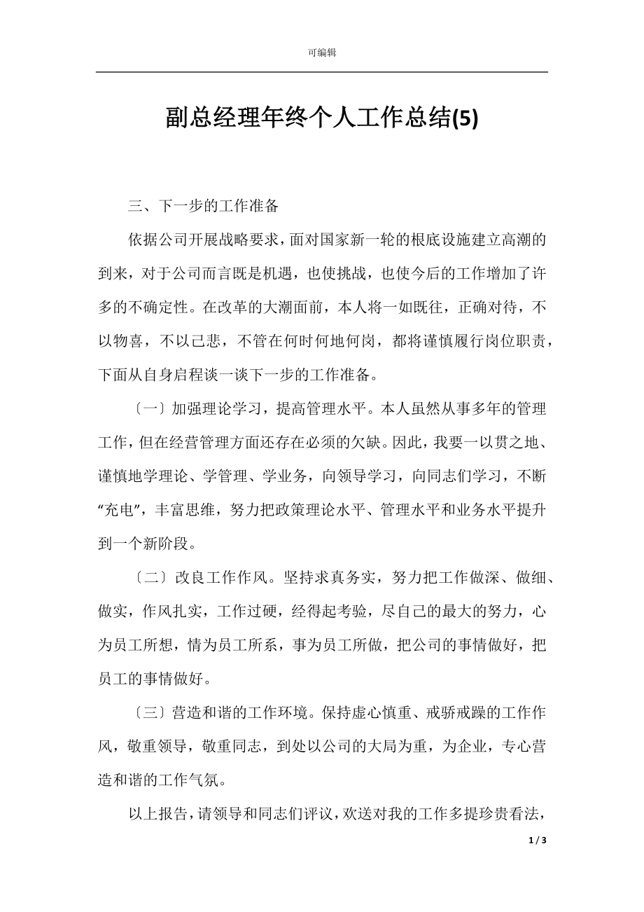 副总经理年终个人工作总结(5).docx_第1页