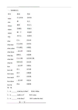 小学英语最全的特殊疑问句练习(带答案)(20页).doc