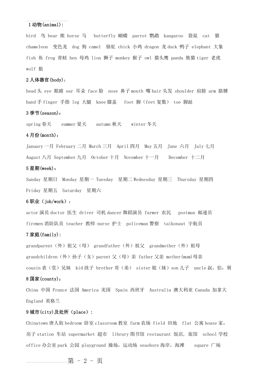 外研社 小学英语 总复习资料(30页).doc_第2页