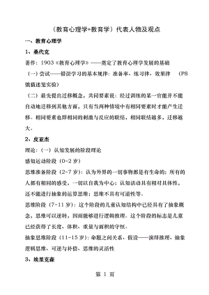 教育学教育心理学代表人物著作及观点.docx