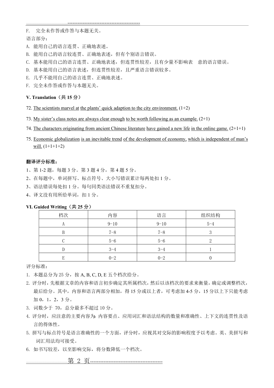 崇明2019届高三英语一模答案(3页).doc_第2页