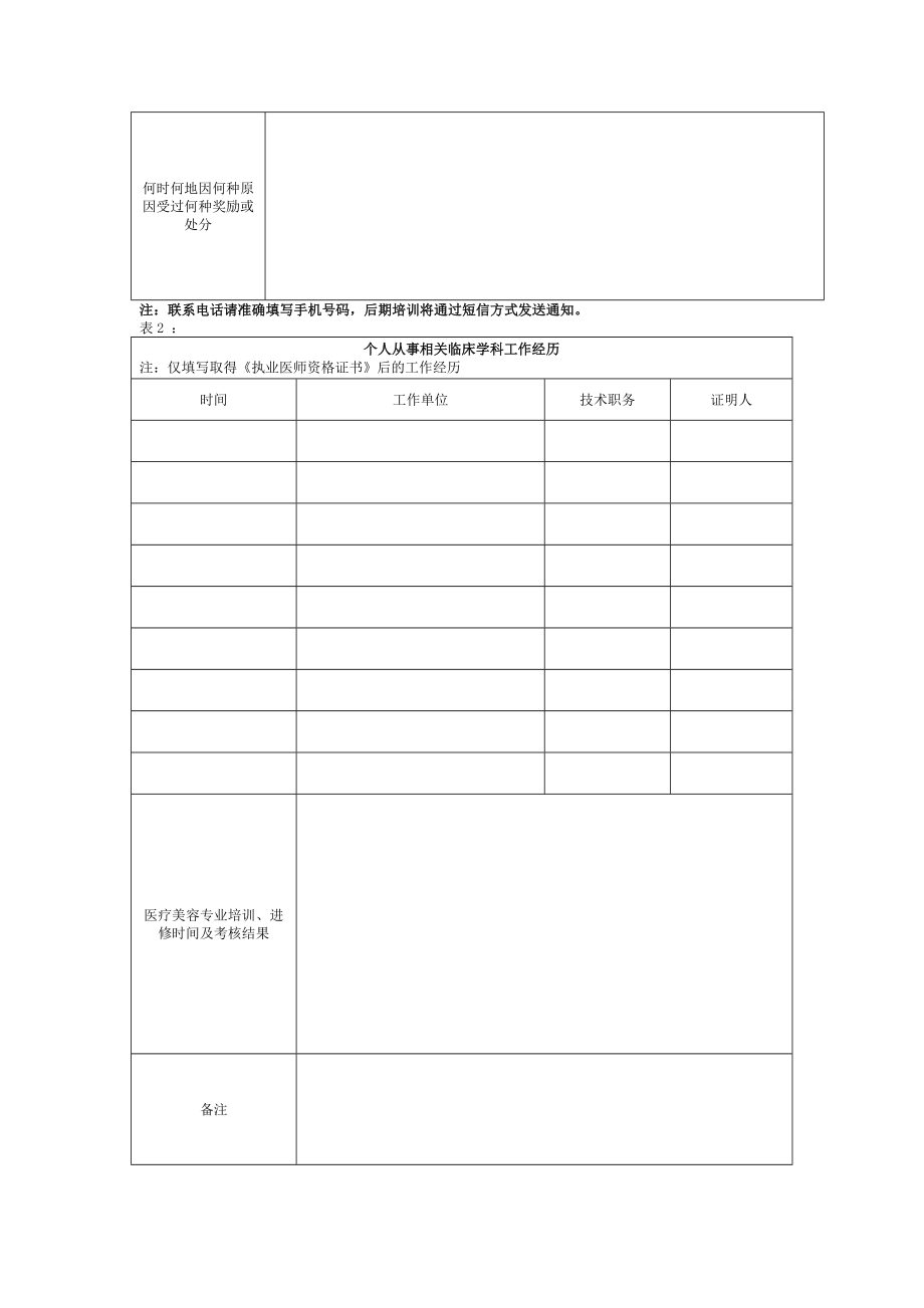 云南省医疗美容主诊医师执业资格认定申请表.doc_第2页