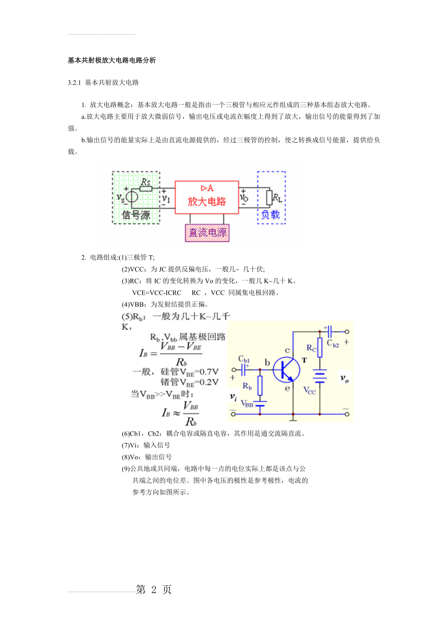 基本共射极放大电路电路分析(20页).doc_第2页