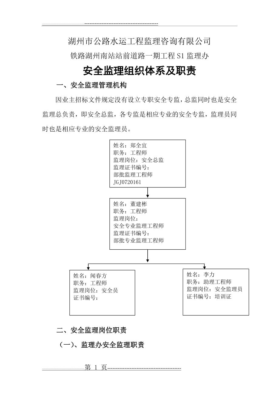 安全监理组织体系及职责1(7页).doc_第1页