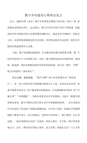 数字乡村建设心得体会发言.docx