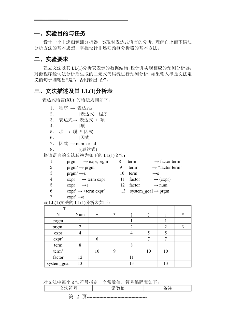 实验四 非递归预测分析(9页).doc_第2页