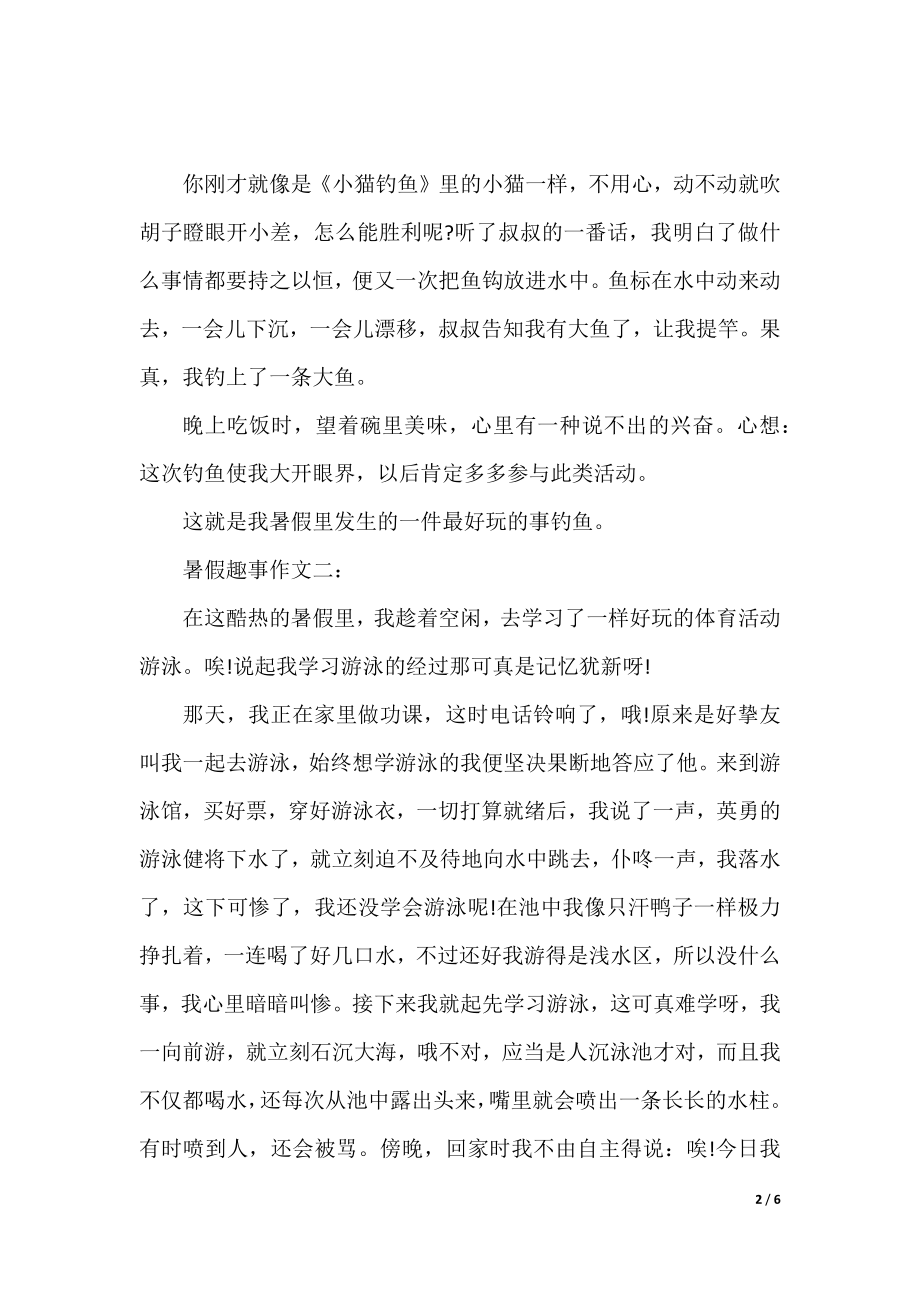 暑假趣事作文范文5篇.docx_第2页