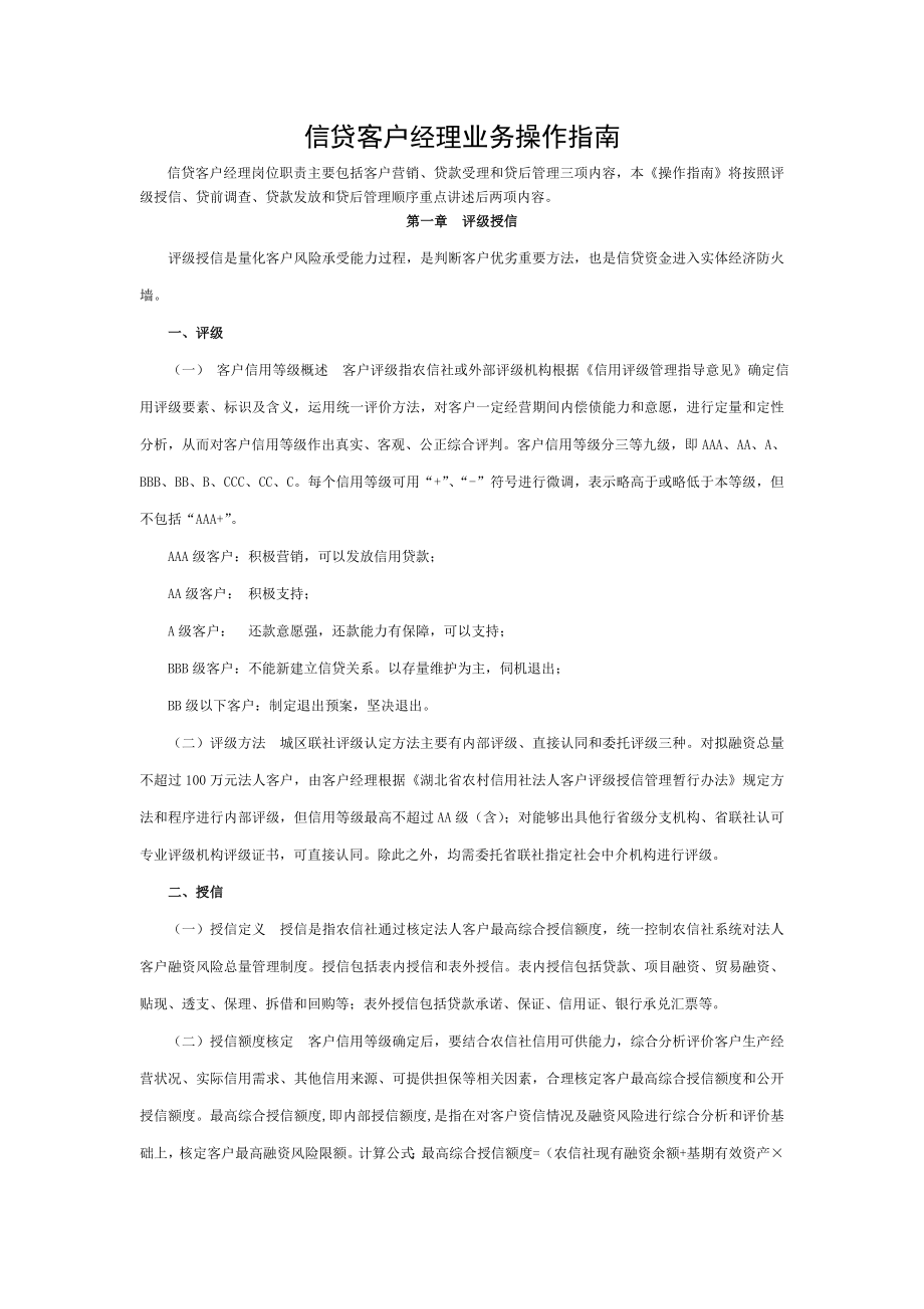 信贷客户经理业务操作指南.doc_第1页