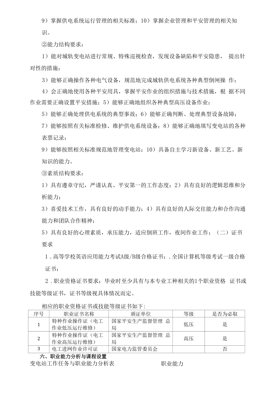 城市轨道交通供配电技术专业人才培养质量考核标准.docx_第2页