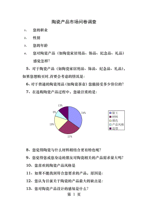 陶瓷产品市场问卷调查.docx