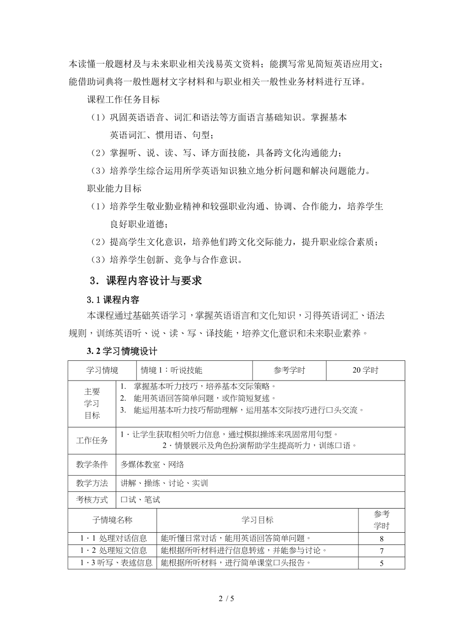 高职公共英语课程标准.doc_第2页