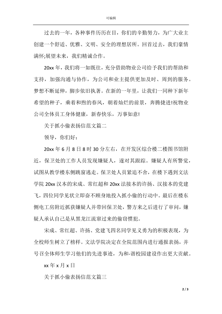 关于抓小偷表扬信范文.docx_第2页