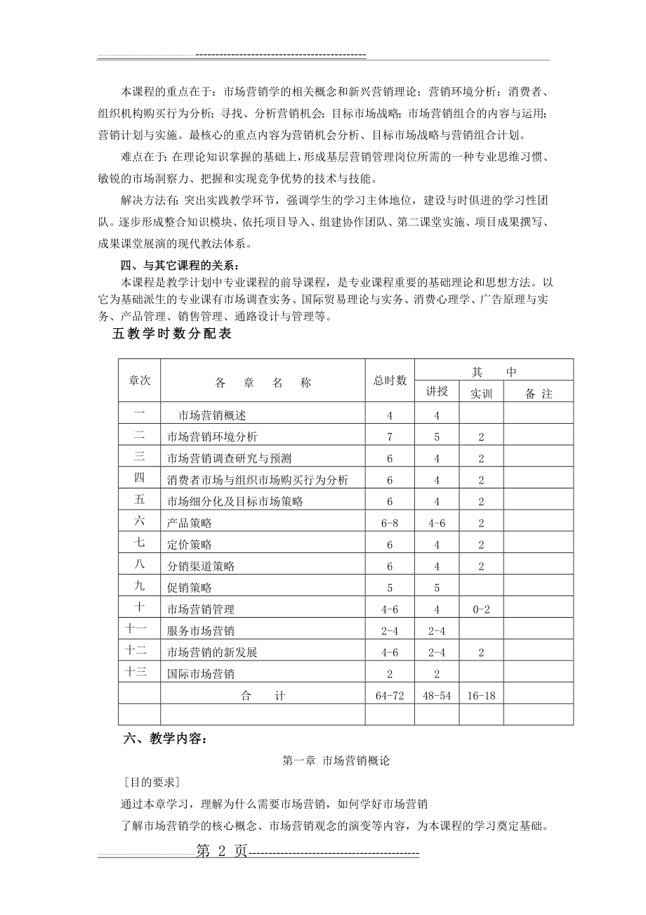 市场营销学教学大纲(12页).doc_第2页