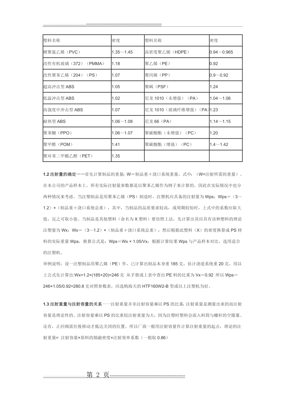 如何选择注塑机和一般注塑机价格成本(10页).doc_第2页